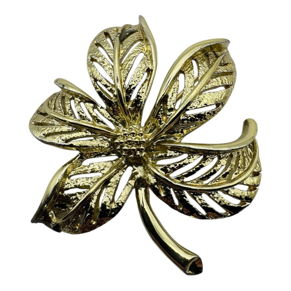 Vintage Sarah Coventry Gold-Tone Cloverβ Leaf Brooch β 1.75β